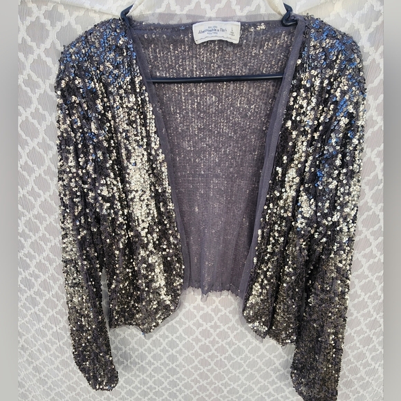 Ambercrombie and Fitch Sequin Cardigan Size Large - Picture 7 of 10